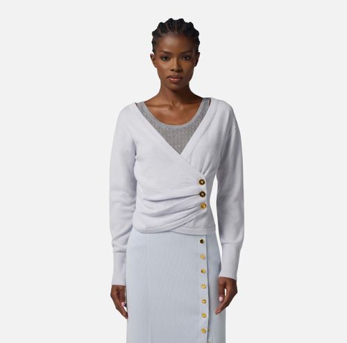 Cashmere blend jumper with jewel buttons