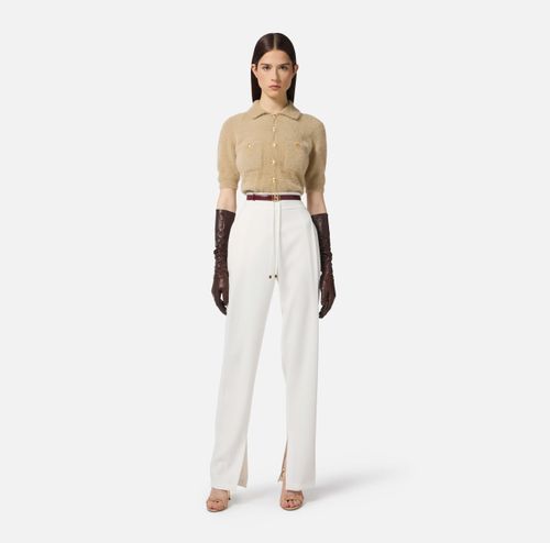 Lightweight crêpe fabric trousers