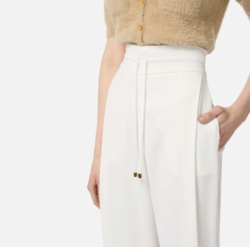 Lightweight crêpe fabric trousers