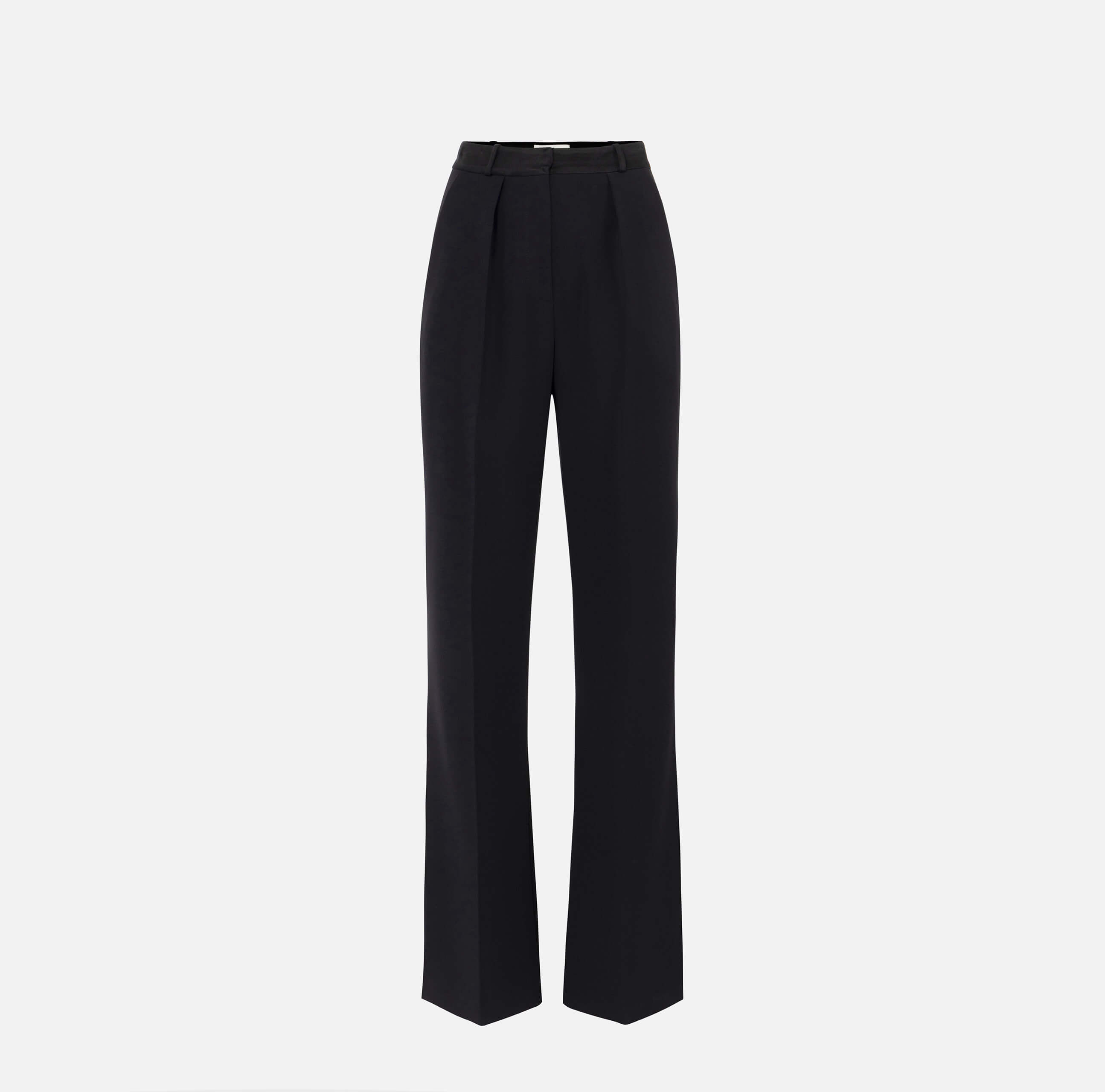 Trousers in lightweight crêpe fabric with tuxedo details