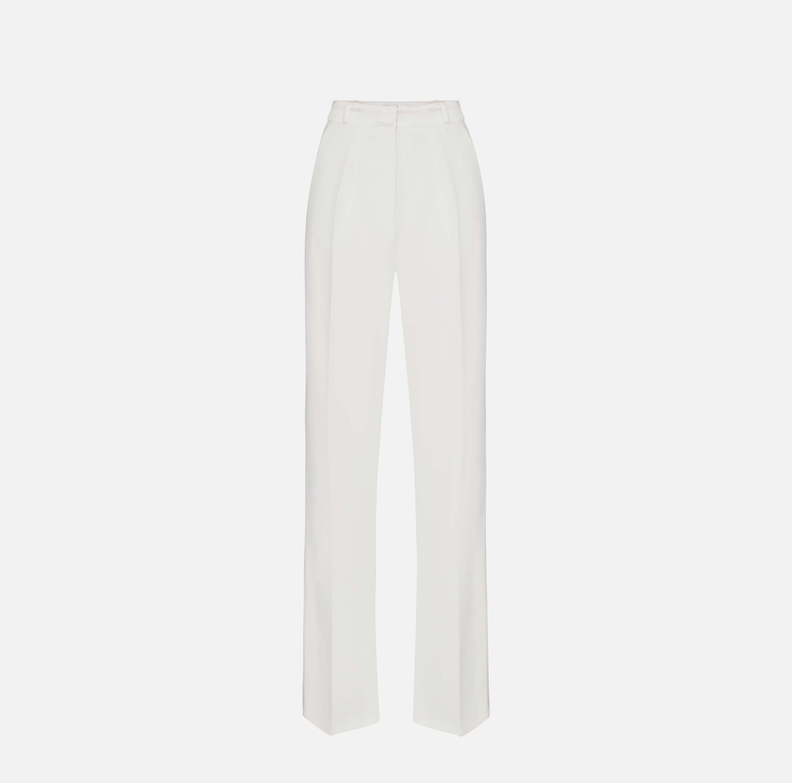 Trousers in lightweight crêpe fabric with tuxedo details
