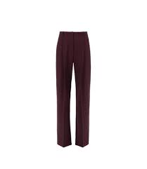 Trousers in lightweight crêpe fabric with tuxedo details - COLOR MERLOT