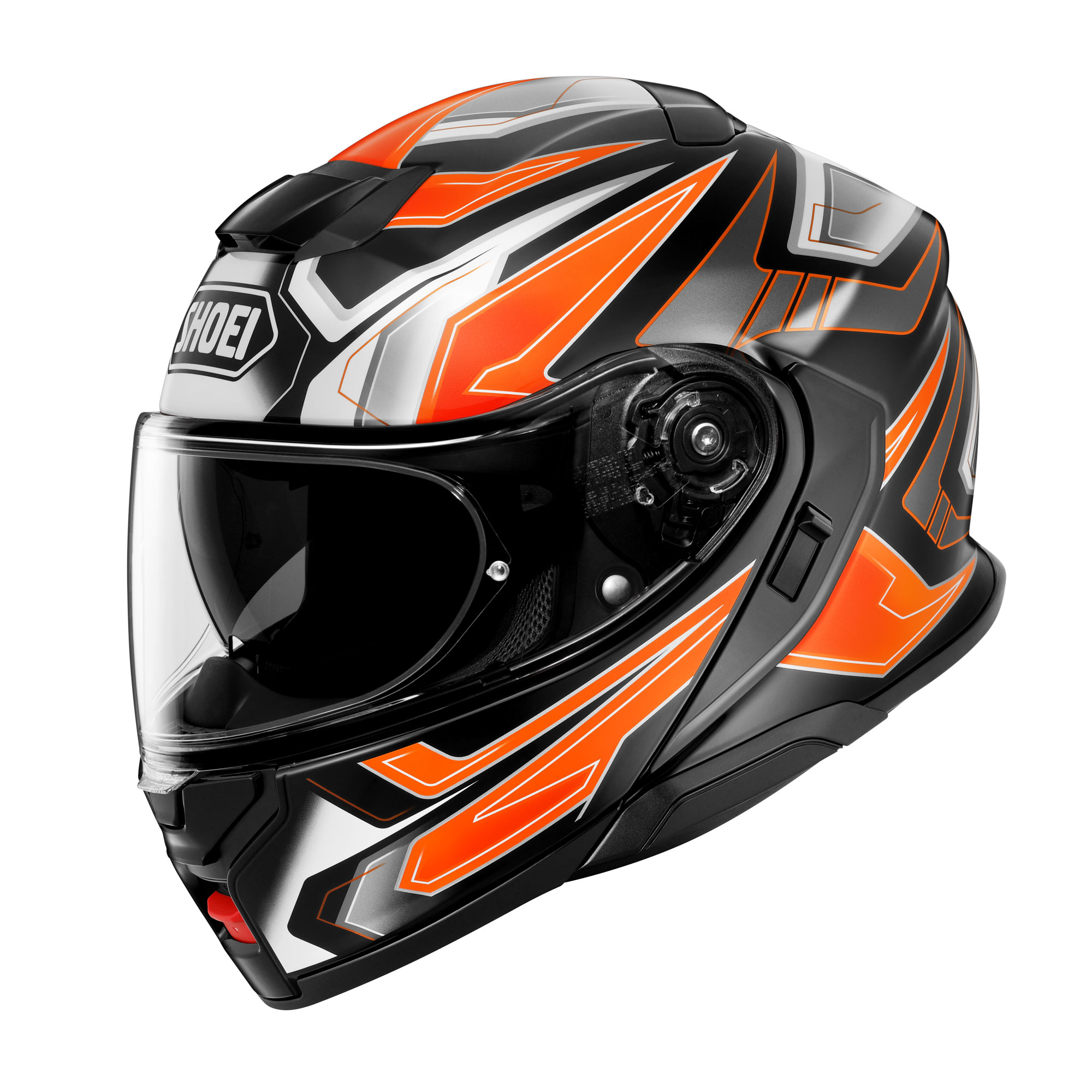 קסדת שואי נפתחת נאוטק 3 שחור / לבן / כתום - SHOEI NEOTEC 3 ANTHEM TC-8