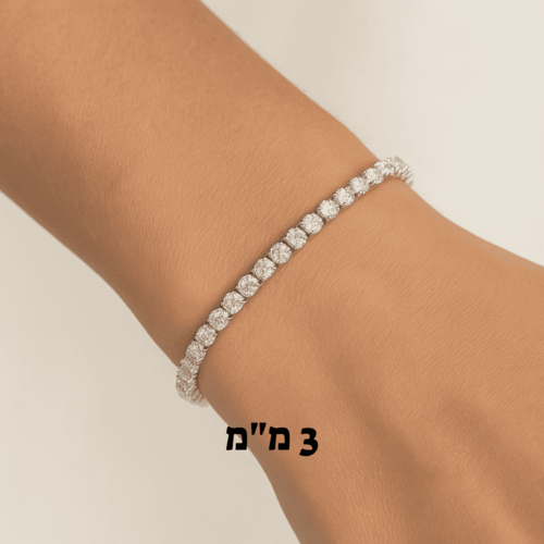 טניס זרקונים מכסף