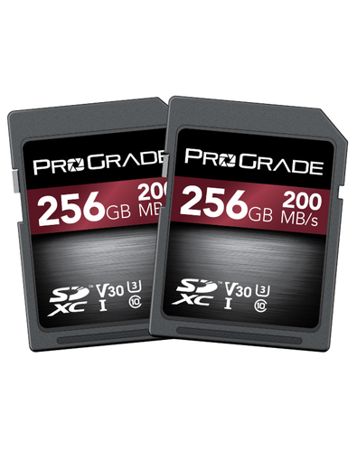 זוג כרטיס זיכרון ProGrade 256GB SDXC V30 UHS-I
