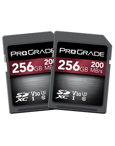 זוג כרטיסי זיכרון ProGrade 256GB SDXC V30 UHS-I