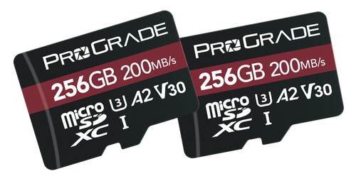 זוג כרטיסי זיכרון ProGrade 256GB microSDXC V30 UHS-I