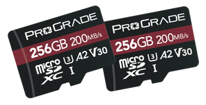זוג כרטיסי זיכרון ProGrade 256GB microSDXC V30 UHS-I