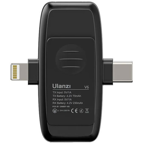 מערכת מיקרופוני דש אלחוטיים עבור Ulanzi V6 3-in-1 iPhone/Android/Tablet/Camera