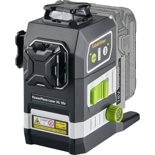 Laserliner PowerPlane Laser 3G Multi-18V - לייזר תלת-ממדי ירוק 360° / 3D מקצועי (כולל בסיס L-BOXX) + חצובה + מתאם לסוללה 18V של כל היצרנים 036.380L