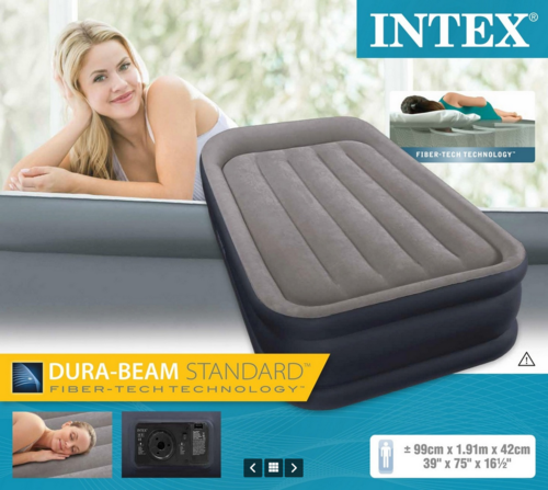  מזרון מתנפח עם משאבה מובנית יחיד 64132 - INTEX