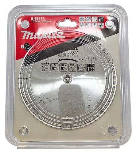 להב TCT מצופה שקט שיניים ישרות למסור 165X60 עץ MAKITA מקיטה