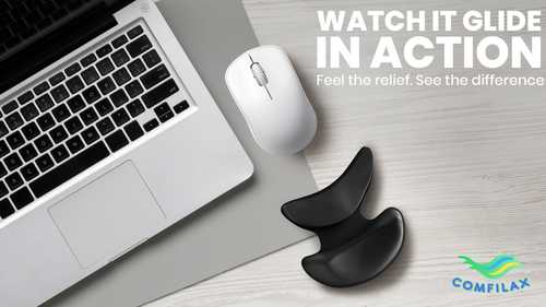 פד / משענת כף יד ארגונומית לעכבר - משטח עכבר שולחני, עיצוב מעוגל חלק ועמיד בפני שריטות, לשימוש גיימינג, משרדי או ביתי