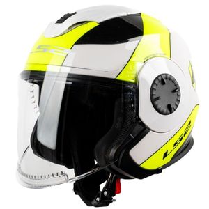 קסדת 3/4 אל אס 2 ורסו לבן/ צהוב מבריק – LS2 OF570 VERSO TECHNIK GLOSS WHITE YELLOW