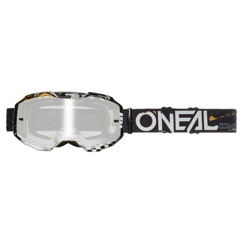 משקפי אבק אוניל שחור/ לבן – עדשת מראה – ONEAL B-10 GOGGLE ATTACK V.24