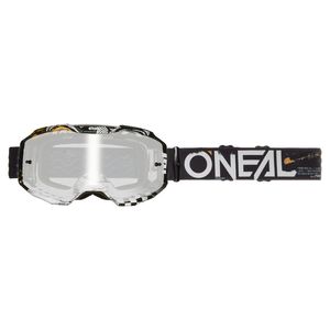 משקפי אבק אוניל שחור/ לבן – עדשת מראה – ONEAL B-10 GOGGLE ATTACK V.24