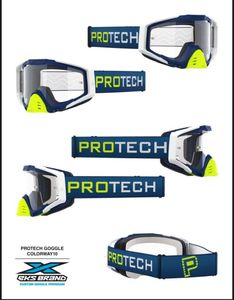משקפי אבק פרוטק כחול/ לבן/ צהוב עדשה שקופה – PROTECH