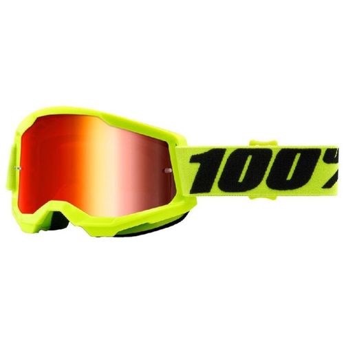 משקפי אבק 100% צהוב עדשת מראה – STRATA 2 FLUO GOGGLE YELLOW