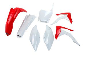 סט פלסטיקה קומפלט UFO לבן/ אדום עבור הונדה BUDY KIT HONDA CRF 250R/450R 2014-2017 צביעה מקורית