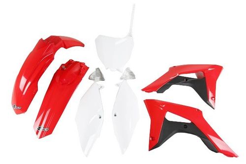 סט פלסטיקה קומפלט UFO אדום/ לבן עבור הונדה BUDY KIT HONDA CRF 250R/450R 2017-2021 צביעה מקורית