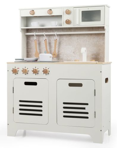 מטבח משחק מעוצב לילדים עם כיריים אורות וצלילים - מילאנו לבן