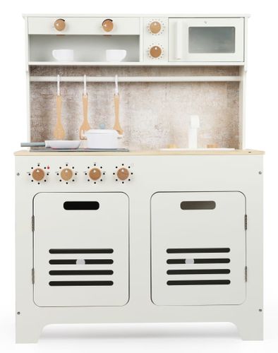 מטבח משחק מעוצב לילדים עם כיריים אורות וצלילים - מילאנו לבן