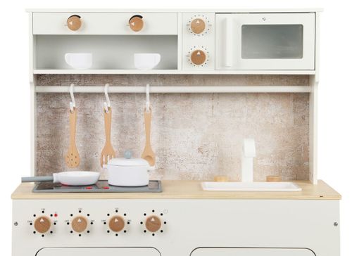 מטבח משחק מעוצב לילדים עם כיריים אורות וצלילים - מילאנו לבן