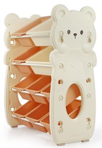 שידת אחסון בצורת דוב 4 קומות עם 10 מגירות ברוחב 65 ס"מ - צבע קפה