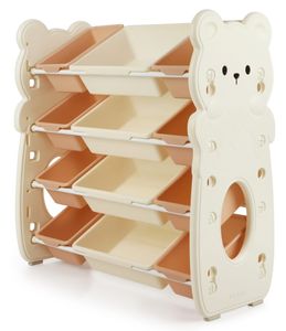 שידת אחסון בצורת דוב 4 קומות עם 12 מגירות ברוחב 84 ס"מ - צבע קפה