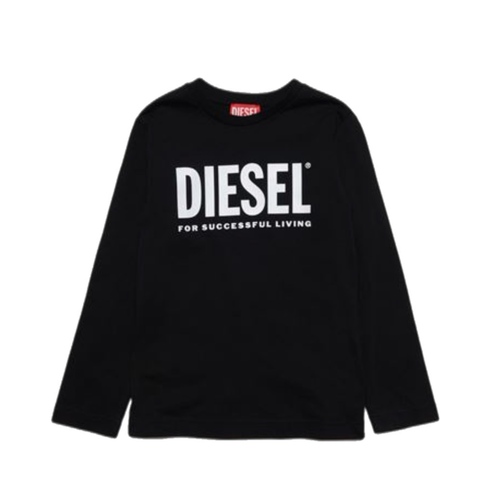 חולצה DIESEL מידות 4-16 לילדים בגוון שחור שרוול ארוך עם לוגו