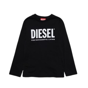 חולצה DIESEL מידות 4-16 לילדים בגוון שחור שרוול ארוך עם לוגו