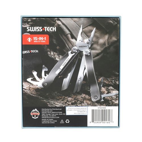 מולטיטול רב תכליתי WILD 15-ב-1 עם קליפס לחגורה - Swiss+Tech Tech WILD