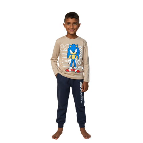 סט טרנינג בנים סוניק בז' BUBU