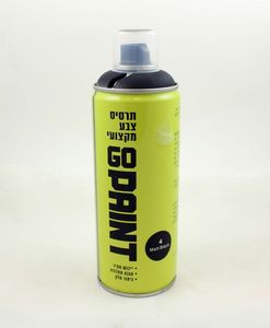 תרסיס צבע אקרילי מקצועי GO PAINT - צבע שחור מבריק 39