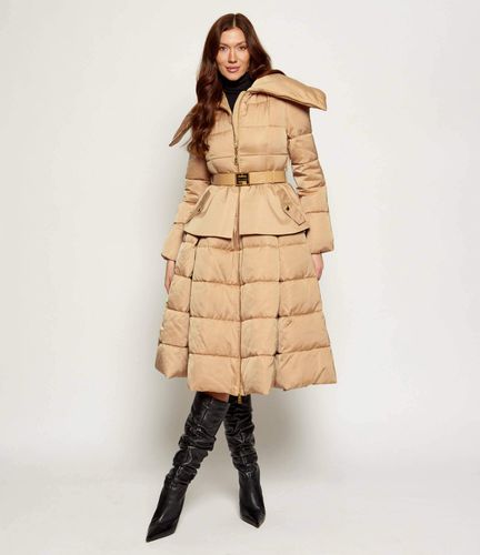 Down jacket in voile fabric with circle skirt