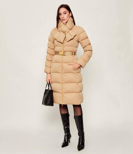 Down jacket in voile fabric with circle skirt