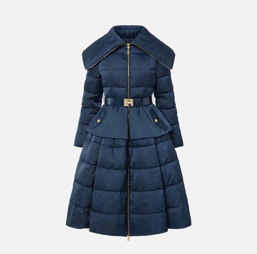 Down jacket in voile fabric with circle skirt