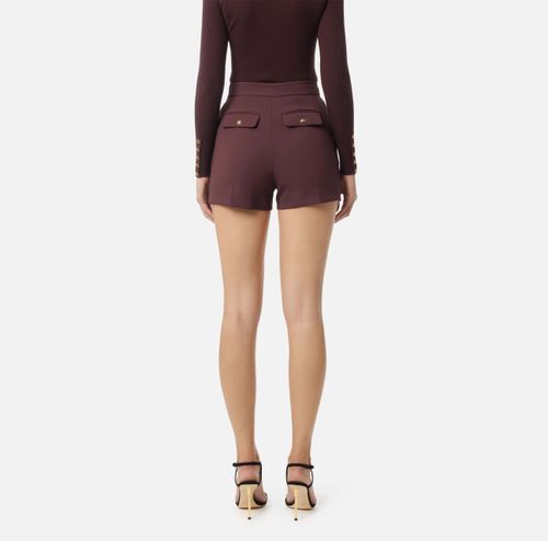 Shorts in lightweight crêpe fabric with jewel chain