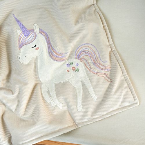 סט מצעים לעריסה עם נחשוש קלוע קורדורוי Unicorn