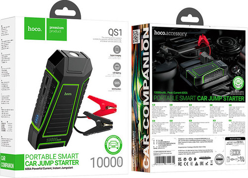 בוסטר התנעה לרכב עם מטען נייד ופנס 10000mAh Hoco QS1