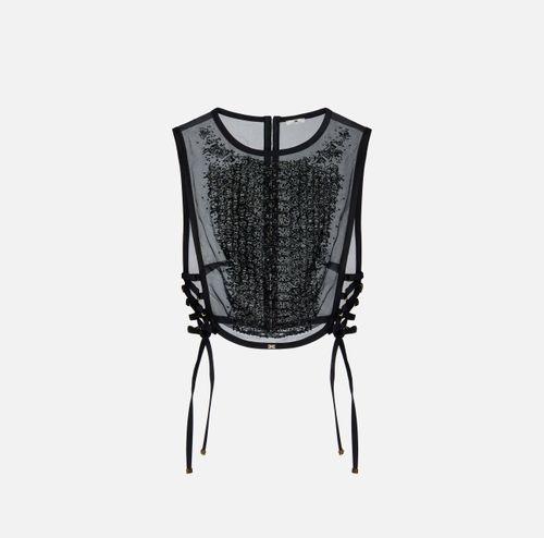 Organza bib with crystals