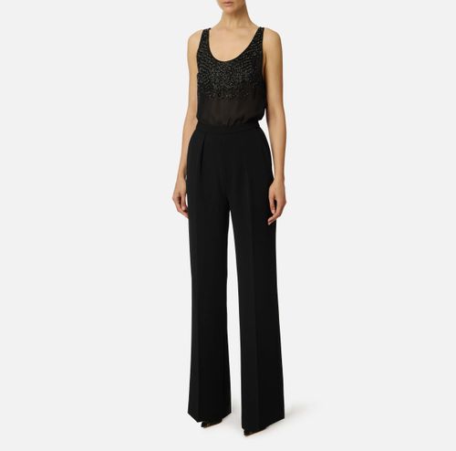 Jumpsuit in georgette and crêpe fabrics with crystals