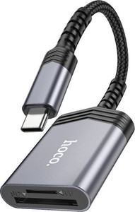 קורא כרטיסי זיכרון OTG חיבור Type-C ל־SD ו־TF תומך עד 2TB דגם Hoco UA25