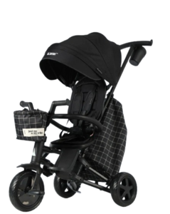 תלת אופן מתקפל 6 ב 1 Minene X Qplay NOVA שחור חדש 2024