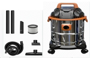 שואב אבק נירוסטה 25 ליטר 1500W + אביזרים לשטיפה KO-0404
