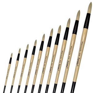 מכחולים עגולים Dynasty- איכותי שיער טבעי סינתטי Faux Bristle 8600