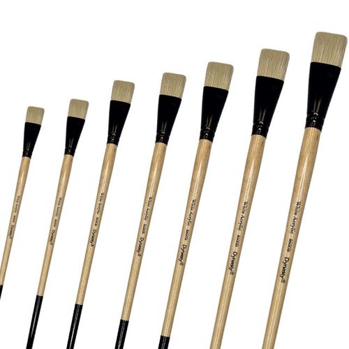 מכחולים שטוחים Dynasty- איכותי שיער טבעי סינתטי Faux Bristle 8600