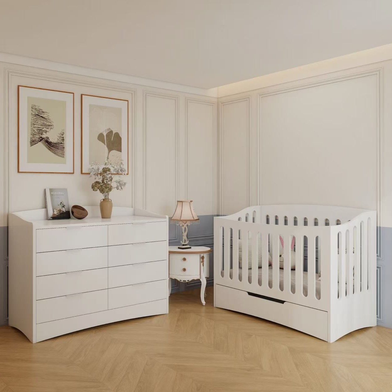 מיטה ושידה STUDIO BOUTIQUE COLLECTION חדר ציפור גן עדן