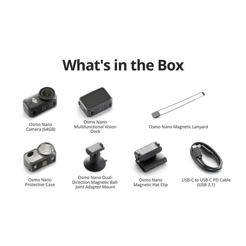 מצלמת אקסטרים DJI Osmo Nano Standard Combo (64GB) יבואן רשמי