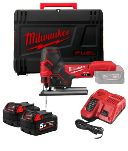 מסור אנכי אחיזת גוף 18V נטען FUEL™ M18 FBJS-0X כולל 2 סוללות 5AH מבית Milwaukee